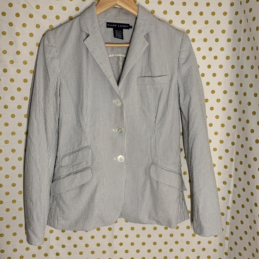 Ralph Lauren Blue Label seersucker striped blazer